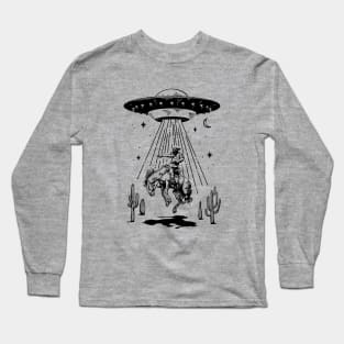 Ufo Alien Abduction Rodeo Cowboy Long Sleeve T-Shirt